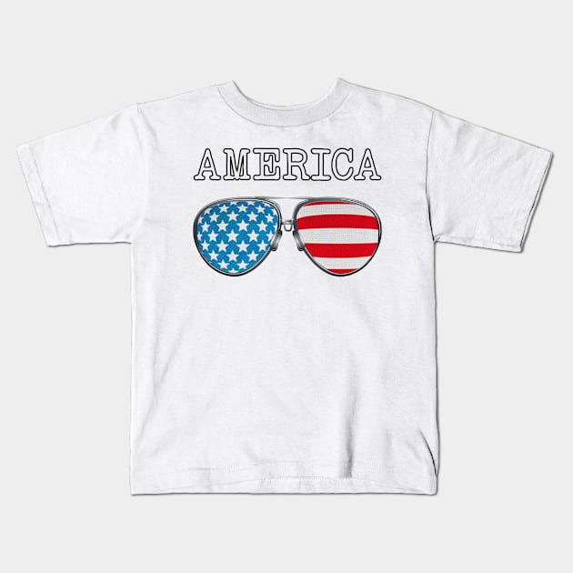 USA PILOT GLASSES AMERICA Kids T-Shirt by SAMELVES